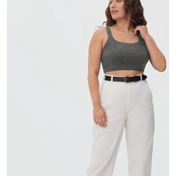 Everlane Yak Wool Blend Charcoal Stretch Cropped Tank Small NWT - Picture 1 of 6